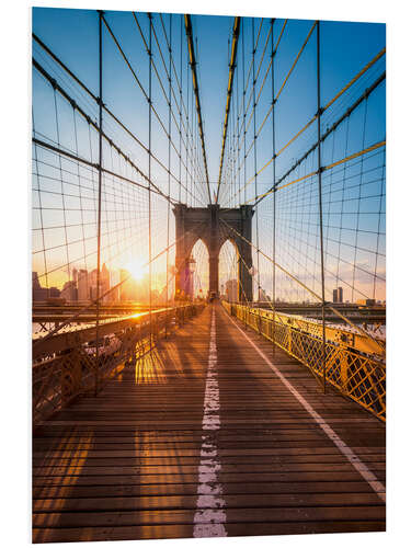 PVC print Brooklyn Bridge in the sunlight, New York City, USA