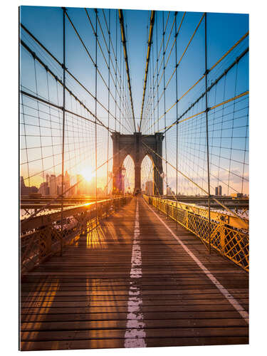 Gallery print Brooklyn Bridge in the sunlight, New York City, USA