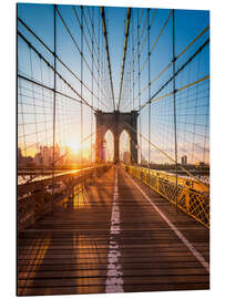 Magnettafel Brooklyn Bridge im Sonnenlicht in New York City, USA