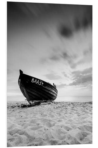 PVC-taulu Lonely Boat - Black/White | Rügen | Germany