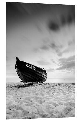 Gallery Print Einsames Boot - Schwarz/Weiss | Rügen | Germany