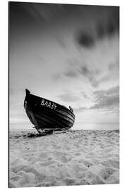 Magnettafel Einsames Boot - Schwarz/Weiss | Rügen | Germany