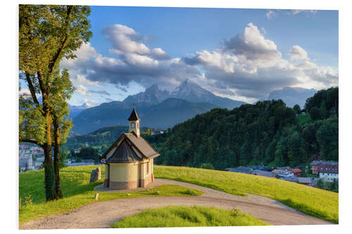 PVC-taulu Berchtesgaden Chapel at Lockstein in evening light