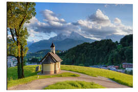 Magnettafel Berchtesgaden Kapelle am Lockstein im Abendlicht