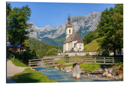 Tableau en aluminium Chapelle de Ramsau en Bavière