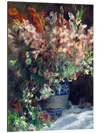 Aluminium print gladioli in a vase