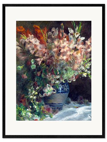 Impresión de arte enmarcada gladioli in a vase
