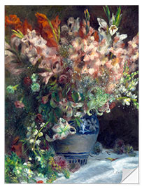 Selvklebende plakat gladioli in a vase