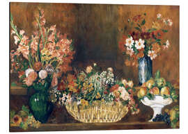 Aluminium print still life with flowers and fruit 