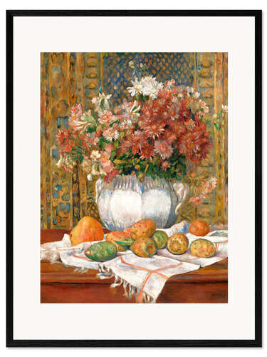 Impression artistique encadrée Nature morte aux fleurs et aux figues de barbarie