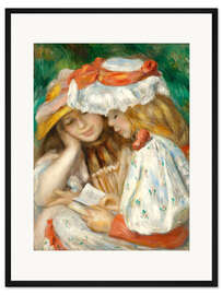 Gerahmter Kunstdruck Zwei Mädchen, die lesen