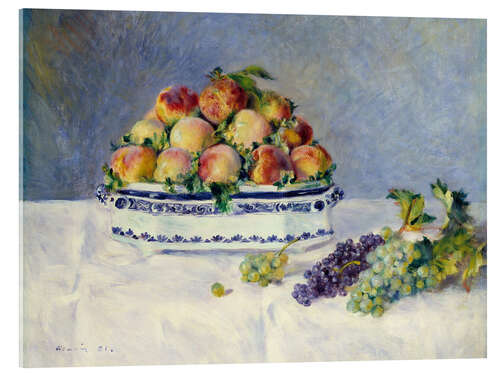 Akrylglastavla Still life with peaches and grapes