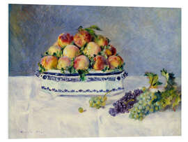 Foam board print Still life with peaches and grapes