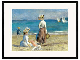 Ingelijste kunstdruk Figures on the Beach