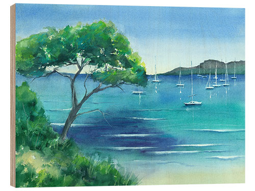 Wood print Cote d'Azur