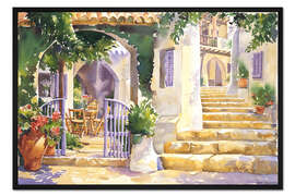 Gerahmter Kunstdruck Gartenmauer