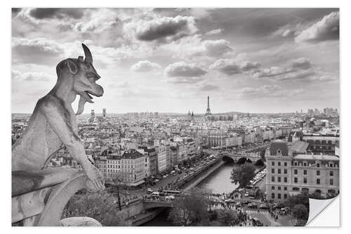 Selvklebende plakat Vannkaster over Paris