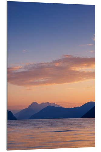 Tableau en aluminium Côte en Norvège le soir