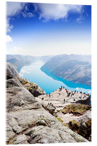 Quadro em acrílico Cliff Preikestolen at Lysefjord