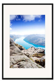 Gerahmter Kunstdruck Preikestolen-Klippe am Lysefjord