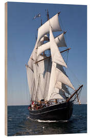 Puutaulu Black Sailing Ship at Sea