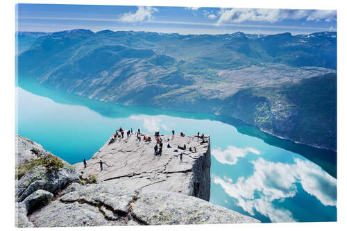 Akrylglastavla Cliff Preikestolen at Lysefjord