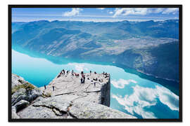 Gerahmter Kunstdruck Preikestolen-Klippe am Lysefjord