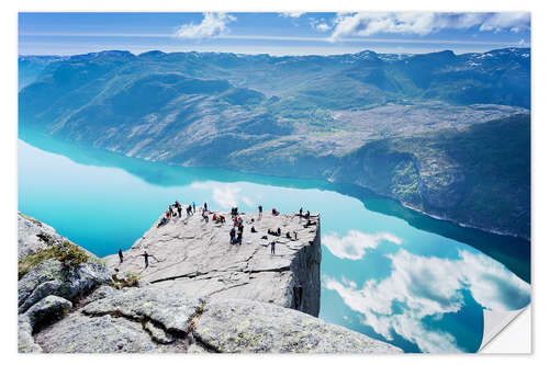 Sticker mural Cliff Preikestolen at Lysefjord