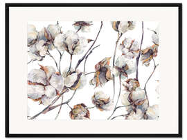 Gerahmter Kunstdruck Baumwollblüte
