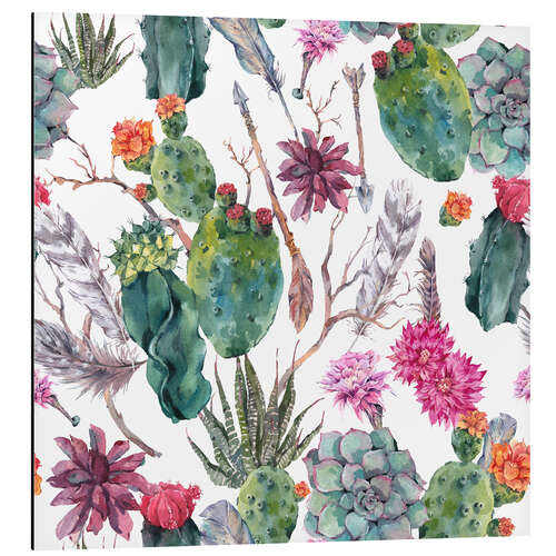 Aluminium print Exotic cactus pattern