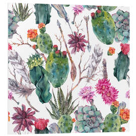 Quadro em PVC Exotic cactus pattern