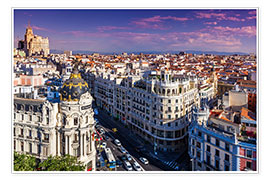 Plakat Sunset in Madrid, Spain