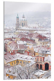 Gallery print winter roofs of Ledebursky palace and St. Nicolas church, Prague