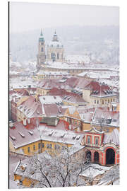 Magnettafel Winter Dächer des Ledebursky Palast und St. Nikolaus-Kirche, Prag