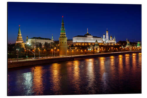 Aluminium print Moscow Kremlin and Vodovzvodnaya tower at night