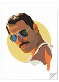 Selvklebende plakat Freddie Mercury