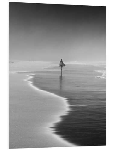 Foam board print Lone surfer at the beach