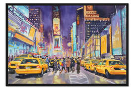 Gerahmter Kunstdruck Times Square bei Nacht