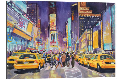 Quadro em plexi-alumínio Times Square à noite