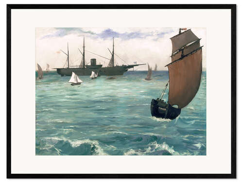 Plakat artystyczny premium w ramie The Kearsarge at Boulogne