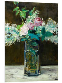 Foam board print Vase with White and Pink Lilacs