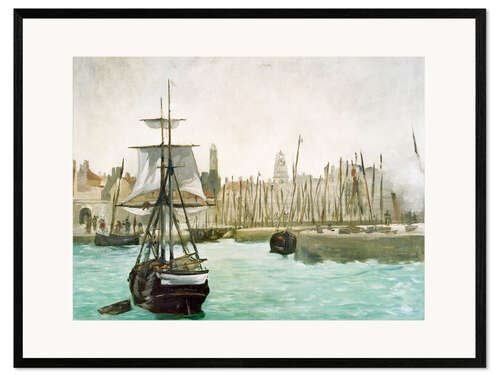 Ingelijste kunstdruk The Port of Calais