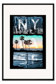 Gerahmter Kunstdruck New York Los Angeles San Francisco