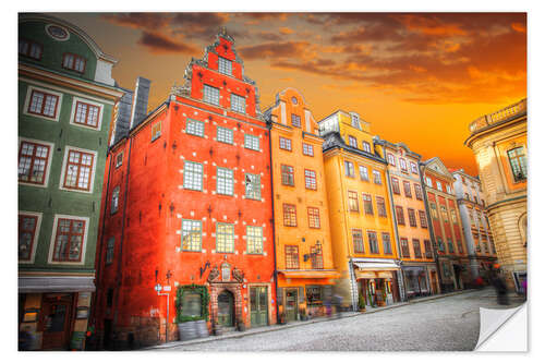 Selvklebende plakat Stortorget place, Stockholm