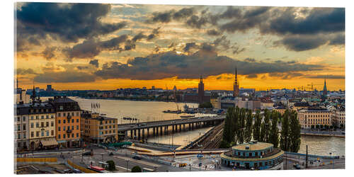 Acrylic print Night view of Stockholm