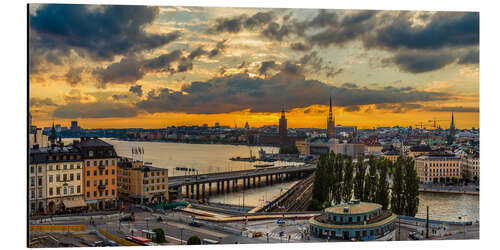 Aluminiumsbilde Night view of Stockholm