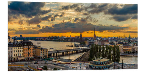 Foam board print Night view of Stockholm