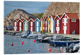 Acrylic print Fishing huts in Smogen, Sweden