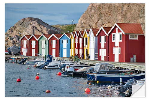 Wall sticker Fishing huts in Smogen, Sweden