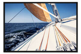 Gerahmter Kunstdruck Segelyacht in Fahrt